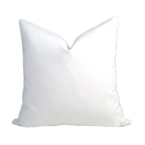 18x18 pulgadas funda de almohada de algodón en blanco blanco liso funda de almohada de algodón en blanco funda de cojín de lona de algodón en blanco