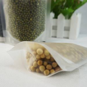 18x26cm 100pcs / lot Stand Up Matte Transparent Plastic Ziplock Bag, Chocolate Bar Storage Zipper Pouch, Frosted Clear Food Packaging Sack