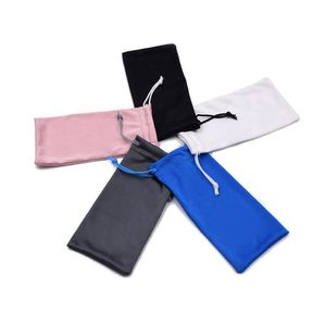 18x9cm Microfiber Brilzak Pouch Brillen Accessoires Trekkoord Zonnebril Doek Opbergzakken