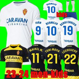 23 24 Echte Zaragoza Fran Gamez voetbaltruien Zapater 2023 2024 Home Jersey Pombo Shinji Kagawa voetbal shirts Guti Javi Ros Men Kids Kits L. Suarez Camiseta de Futbol