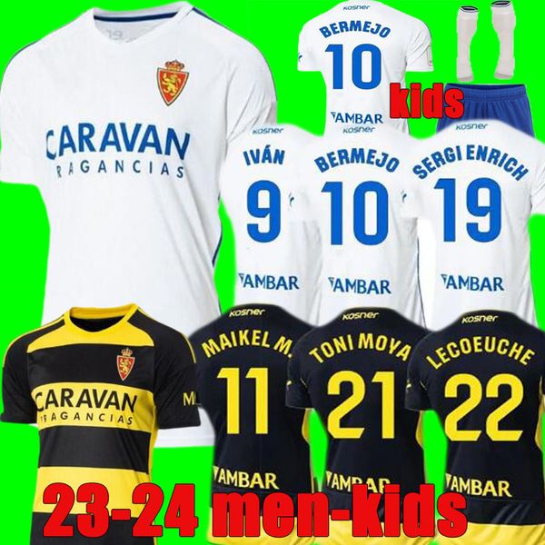 23 24 Real Zaragoza FRAN GAMEZ Camisetas de fútbol ZAPATER 2023 2024 JERSEY POMBO SHINJI KAGAWA Camisetas de fútbol GUTI JAVI ROS HOMBRES NIÑOS kits L. SUAREZ camiseta de futbol