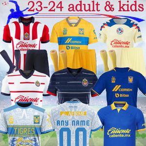 Liga MX 23-24 Tigres UANL Soccer Jerseys 2023 Chivas Club America AQUINO c.salcedo Gignac kits pour enfants adultes VARGAS Home away Tercer Mexique Pizarro Football Suit 16-4XL