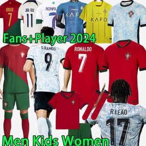 2024 2025 Portugal RONALDO Al Nassr voetbalshirts met lange mouwen Heren Kinderen Kit DAMES Spelerversie voetbalshirt BERNARDO B.FERNANDES PEPE G.RAMOS DECO RUI COSTA R.LEAO