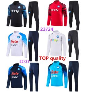 22 23 24 Adukt Kids Napoli Survêtement Maillot de football Kit de football 2023 2024 SSC Naples AE7 D10S Hommes Training Suit Wear Formation Tuta Chandal Squitude Jogging