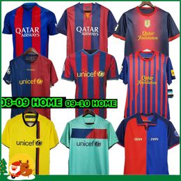 Barcelonas Retro Soccer Jerseys 05 06 07 08 09 10 11 12 13 15 16 17 19 20 91 92 96 97 98 99 Ronaldinho 100th Jersey Football