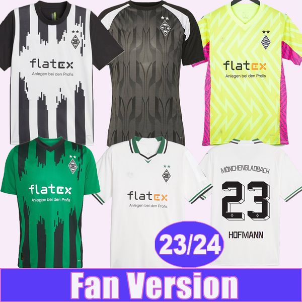 2023 24 Monchengladbach PLEA THURAM Maillots de football pour hommes Lainer Elvedi Neuhaus Stindl Hofmann Home Away 3D GK Training Football Shirts