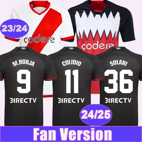 2023 24 River Plate Mens Soccer Jersey Herrera Barco Fernandez M. Lanzini Palavecino Home Away Away Away 3rd 2024 Football Shirt Uniforms à manches courtes