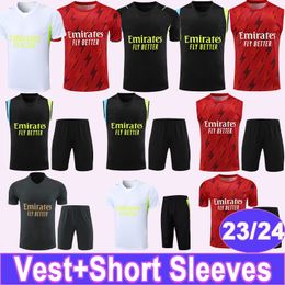 2023 2024 SAKA SMITH ROWE Vêtements d'entraînement Kit à manches courtes Maillots de football Tierney White Thomas Gabriel Odegaard Martinelli Chemise de football Gilet Uniformes