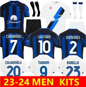 23/24 LAUTARO Maillot de football kits adultes 2023 2024 BARELLA CALHANOGLU GAGLIARDINI DZEKO MILANS LAUTARO VIDAL J. CORREA Milan Set Sock inters maillot de football