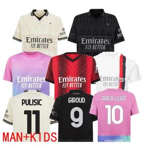 REIJNDERS 23 24 PULISIC voetbalshirts GIROUD vierde 4e RAFA LEAO REBIC voetbalshirt derde speciale kinderuniformen zwart 2024 KOCHE LOFTUS-CHEEK THEO LIGHT BLACK