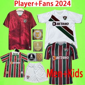 Kid Kit 2024 2025 Fluminense Soccer Jerseys Fans Jouer Player Version Marcelo Andre Lele J.Arias G.Cano Keno D.Costa Marquinhos Ganso 24 25 Football Shirt Home Away