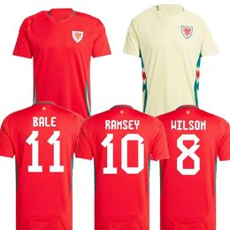 Voetbalshirts Wales 24-25 Home 10 Ramsey Aangepaste Thaise kwaliteit 11 Bale 8 Wilson 7 Allen 15 Ampadu 6 Rodon 13 Moore Yakuda Lokale online winkelvoetbal