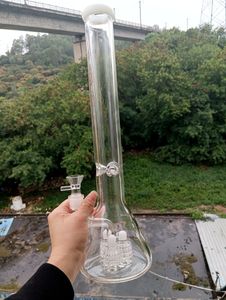 Bong à eau en verre transparent de 19,5 pouces, narguilé, bécher, percolateur de pneu, recycleur, filtres, tuyaux pour fumer avec femelle de 18mm