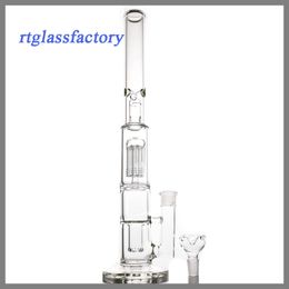 18.5 "Glass Bongs Hookah 8 Arm Bomen Dubbele Koepels Percolator met 18mm Kom