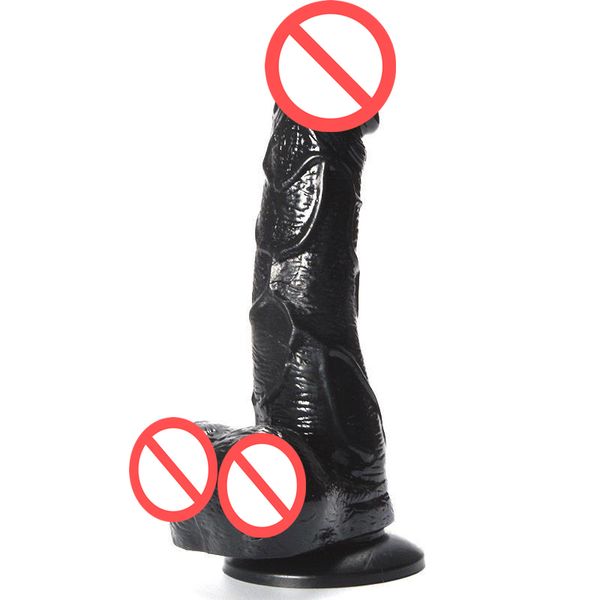 19.5x4cm noir gros gode jouets sexuels pour femme gode godes réalistes pour femmes ventouse godes anaux poussant vibrateur Machine