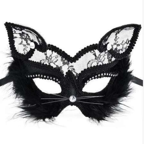 19 máscaras de zorro de 8 cm máscara de gato de encaje sexy PVC Mujeres blancas negras Venetian Mask Mask Fiest Masks Qerformance Fun Masks267k