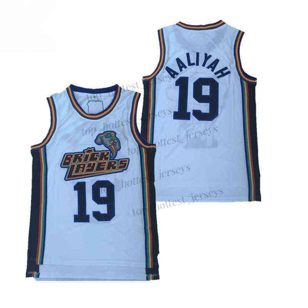 19 Aaliyah NCAA College Movie Jersey Baloncesto Aaliyah Uniforme Hombres 1996 MTV Rock N Jock Jerseys cosidos blancos Vintage