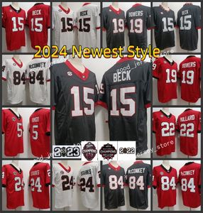 19 Brock Bowers Maillots UGA College Playoff Football Jersey 22 Javon Bullard Jersey 15 Carson Beck 84 Ladd McConkey 5 Ringo 13 Stetson Bennett IV Bowers 2024