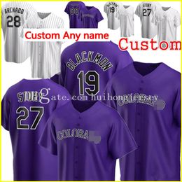 19 Maillot Charlie Blackmon Trevor Story Maillots Nolan Arenado Personnalisés Kyle Freeland Tony Wolters Ian Desmond Chris Iannetta Ryan McMahon Antonio Senzatela