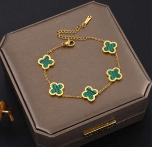 19 bracelet à breloques mode Vintage 5 motifs feuille de trèfle collier Design de luxe bijoux de mariage Van 4/quatre fleurs