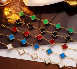 19 Bracelets porte-bonheur plaqué or 18 carats vanly cleefly trèfle luxe à quatre feuilles mode bijoux de fête de mariage de haute qualité