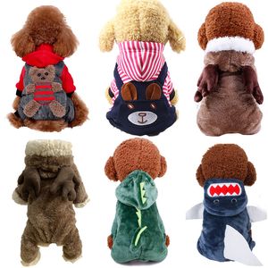 19 couleurs mignon dessin animé chien vêtements transformés petits chiens vêtements hiver chaud transformé sweats à capuche quatre pattes vêtements à capuche cosplay manteau pour animaux de compagnie veste costume de noël A123