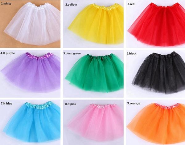 19 couleurs 2016 couleur bonbon enfants tutus jupe robes de danse robe tutu douce jupe de ballet 3 couches enfants pettiskirt vêtements 4916693