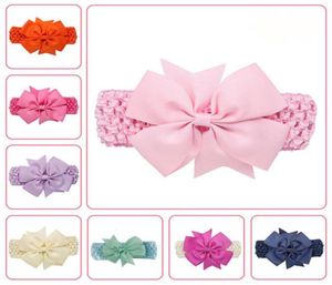 19 colores niños diadema sólida diadema elástica punto de onda Bowknot Pography banda para el cabello para niñas accesorios para el cabello 5869924