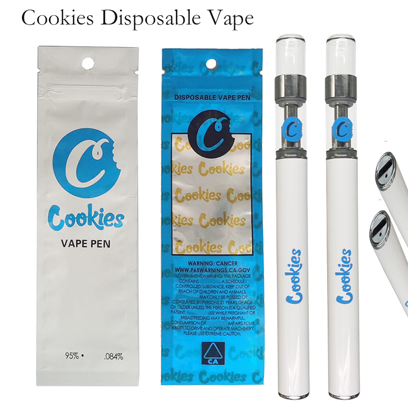 Cookies Disposable Vape Pen Rechargeable Vaporizer E Cigarettes 0.5ml Empty Oil Cart 280mah Battery Vaporizers Pens Ceramic Coil Vapes with Ecig Bags Packaging