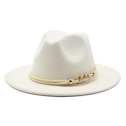 Sombrero de copa Derby Simple de ala ancha de 19 colores, sombreros de fieltro sólidos de Panamá para hombres y mujeres, gorra de Jazz de mezcla de lana Artificial