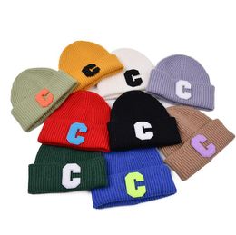 19 kleuren winter outdoor paren hoed snoep kleur caps mode lente sport mutsen casual letter C merk gebreide hiphop hoeden