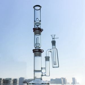 Pommeau de douche à dôme de 19 pouces Bang 3 chambres Dab Rig Conduites d'eau Straight Perc Hookah Construire un bang avec Ash Catcher WP522