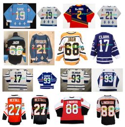 19 Joe Sakic Nordiques CCM retroceso Jerseys de hockey 21 Peter Forsberg 2 Al Macinnis 17 Wendel Clark 93 Doug Gilmour 27 Ron Hextall 88 Eric Lindros Stitching Tamaño M-XXXLL