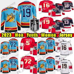 19 Maillot de hockey rétro inversé Matthew Tkachuk 16 Aleksander Barkov Oliver Ekman-Larsson Sergei Bobrovsky Knight Brandon Montour Maillots de la finale de la Coupe Stanley 2023