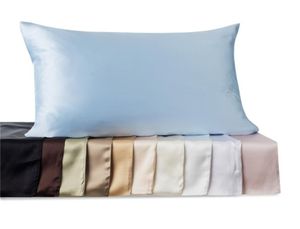 19 Momme Silk Pillowcase 100 Nature Mulberry Silk Pillow Bus met verborgen rits 15 kleuren Gezond leven Satijnen kussensloop6930674