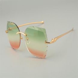 19 nouvelles lunettes de soleil à temple en métal à tête de léopard 8300917-C lunettes de soleil personnalisées personnalisées lentilles gravées taille 56-18-135mm 2542