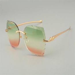 19 nuevas gafas de sol de metal con cabeza de leopardo de moda 8300917-C gafas de sol personalizadas lentes grabadas tamaño 56-18-135 mm 297O