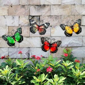 19 styles 3D métal papillon décor inspirant sculpture murale suspendue intérieure extérieure pour la maison jardin chambre en gros 220721