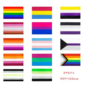 19 styles Polyester drapeau Gay 90x150cm arc-en-ciel choses fierté bisexuelle lesbienne pansexuelle LGBT bannière accessoires drapeaux P218