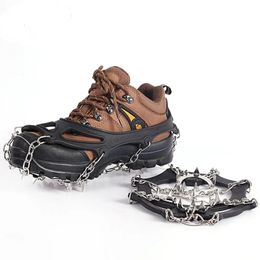 19 dents en acier pince à glace Spike pour chaussures anti-dérapant randonnée escalade pointes de neige Crampons Crampons chaîne griffes poignées bottes couverture 240125