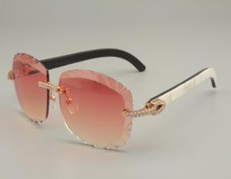 19 ans nouvelles lunettes de soleil en corne de fleur noire en corne mixte naturelle 8300715 lunettes de soleil à verres gravés en diamant personnalisés taille 5814264087