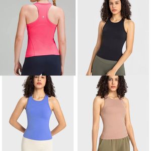 Lu racerback ebb tanks tops y camisetas para mujer camiseta larga Mujeres Yoga T-shirt Ejercicio de secado rápido Deportes Fitness Tank Top Running Gym Jogging Tops