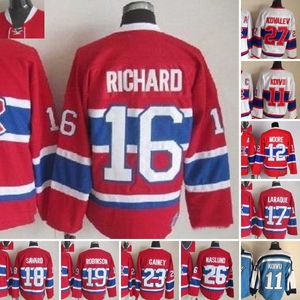 1909-1999 film Retro CCM ijshockey Jersey borduurwerk 11 SAKU KOIVU 12 Dominic Moore Henri Richard Georges Laraque Serge Savard Larry Robinson Vintage Jerseys