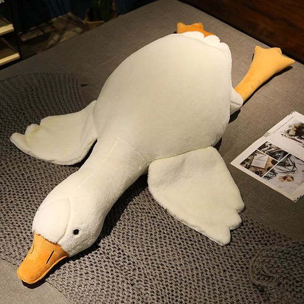 190 cm gigante largo peluche ganso blanco juguete relleno realista alas grandes pato abrazo masaje almohada novio cojín para niños niña 231220