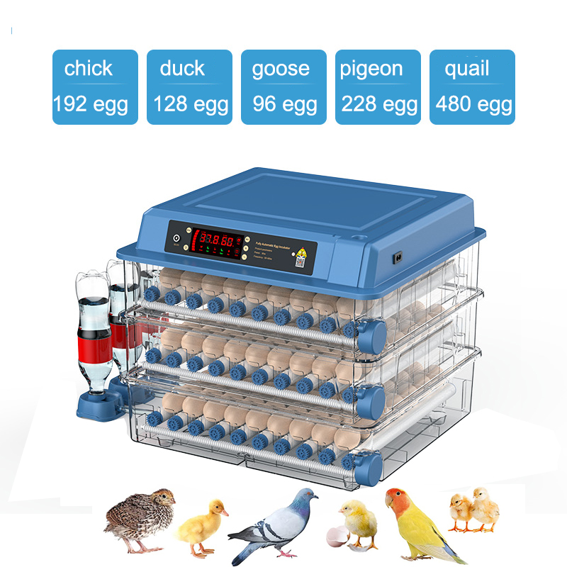 192 Yumurta İnkübatör Tam Otomatik Makine Otomatik Döner Çift Powwer Electric Brooder kuluçka ördek kaz kümes hayvanları çiftliği araçları