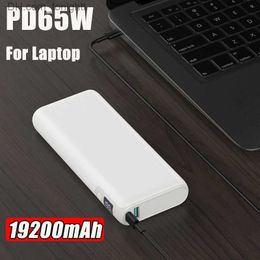 19200 mAh PD 65 W Snel opladen Power Bank Type C Tweeweg Snel opladen Draagbare Powerbank voor Laptop Voor iPhone 9 Poverbank Q230826