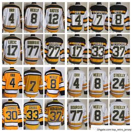 1924-1999 Movie Retro CCM Hockey Jersey Embroderie 37 Patrice Bergeron 16 Sanderson Esposito Oreilly Oates Bucyk Lucic 4 Orr Neely Thomas 33 Chara Jersey