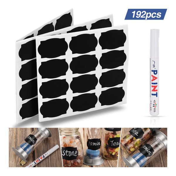 192pcs cuisine Confiture Pot Autocollants Étiquette Stockage Bouteilles Organisateur Artisanat Étiquettes Autocollant Tableau Autocollants Amovible Épice Autocollant Sticker