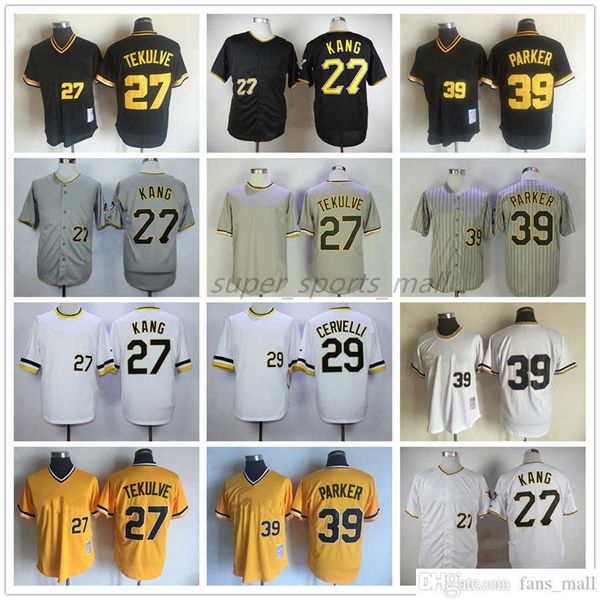 Maillot de baseball Vintage 1938, 27 Jung Ho Kang, 29 Francisco Cervelli, 39 Dave Parker, 1990 à 1997