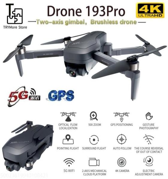 193PRO 2000 mètres Drone télécommandé 4K HD FPV caméra à cardan à deux axes réglage électrique 90 ° GPS suivez-moi fonction piste 1742968